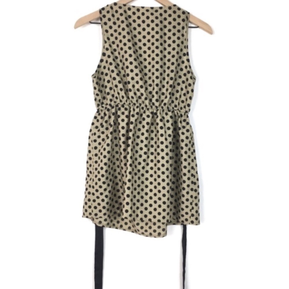 MOTHERHOOD MATERNITY Top Blouse Dot Cowl Sleeveless Lightweight Waist Tie Medium - Picture 2 of 9